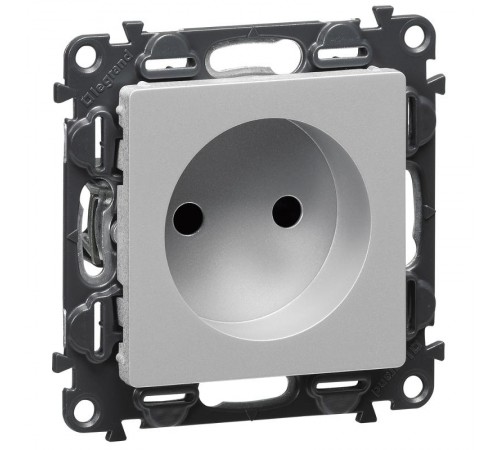 Valena LIFE Алюминий Накладка розетки б/з  754972  Legrand