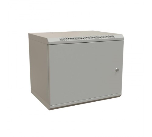 WR-TW-1566-SR-RAL7035 Шкаф настенный 19-дюймовый (19"), 15U, 775x600х600мм, цельнометал.,дверь с замком, цвет серый (RAL 7035)  521007  WRLine