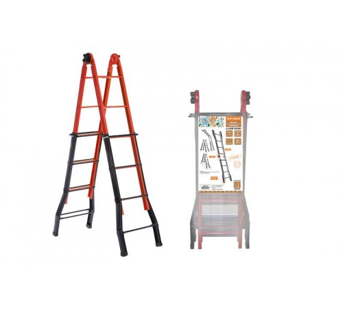 Лестница мультифункциональная, МФСЛ4х4, 4 секц.х 4 ступ, стальная, h=3940 мм, Народная  SQ1028-0301  TDM