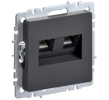 BRITE Розетка компьютерная 2-ая RJ45 кат.5E РК10-2-БрГ графит   BR-K20-1-K53  IEK