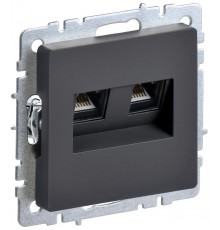 BRITE Розетка компьютерная 2-ая RJ45 кат.5E РК10-2-БрГ графит   BR-K20-1-K53  IEK