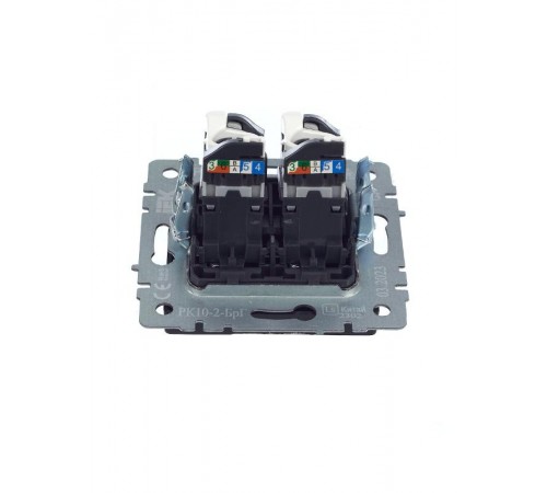 BRITE Розетка компьютерная 2-ая RJ45 кат.5E РК10-2-БрГ графит   BR-K20-1-K53  IEK