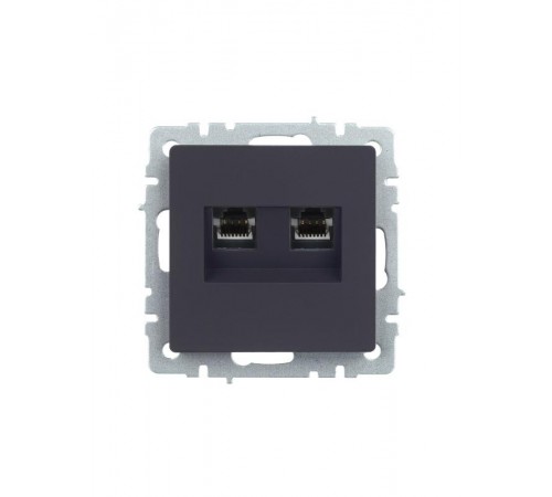 BRITE Розетка компьютерная 2-ая RJ45 кат.5E РК10-2-БрГ графит   BR-K20-1-K53  IEK