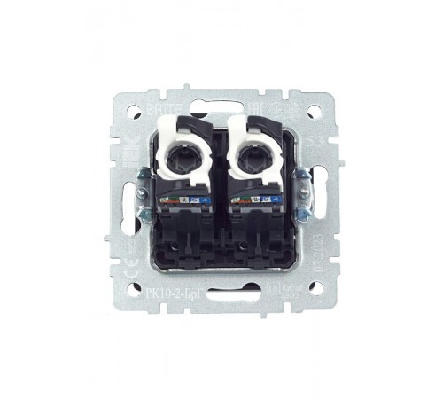 BRITE Розетка компьютерная 2-ая RJ45 кат.5E РК10-2-БрГ графит   BR-K20-1-K53  IEK