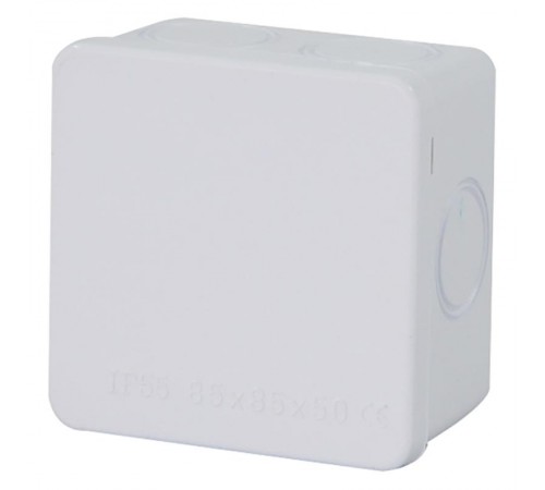 Коробка разветвительная 85*85*50 мм, 7 выбивных отверстий, IP65, светло-серая, EBX31-01-65  39557  STEKKER