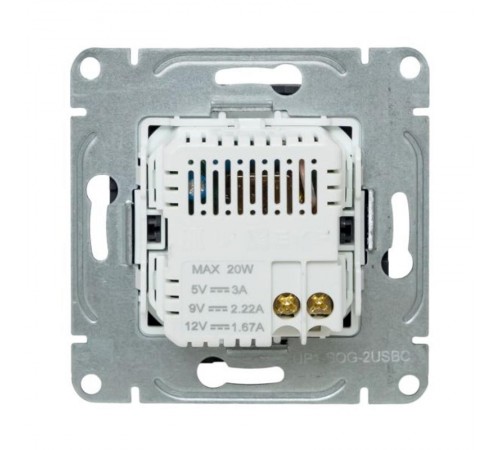 Механизм розетки USB-C - 2шт, графит Эпика  UP1-SOG-2USBC EKF