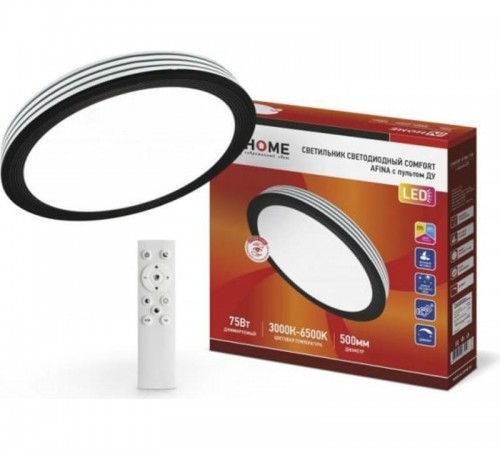Светильник светодиодный COMFORT AFINA 75Вт 230В 3000-6500K 6000Лм 500x85мм с пультом ДУ  4690612035147  IN HOME
