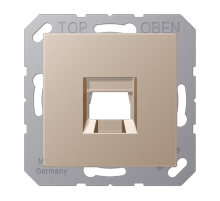 Kрышка для 1-го разъема; без видимого винта; подпружиненная шторка; термопласт; шампань  A1569-15WECH  Jung