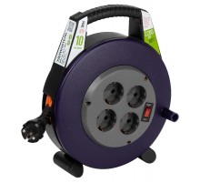 Удлинитель силовой BPx-4e-3x1-10m в закрытом корпусе с заземлением с выключателем 4 розетки 10м ПВС 3x1мм2 10А  Б0052927  ЭРА