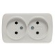Минск Розетка 2-местная ОП 10А без заземления белая  EKF Basic  EGR10-102-10  EKF
