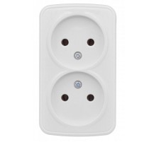 Минск Розетка 2-местная ОП 10А без заземления белая  EKF Basic  EGR10-102-10  EKF