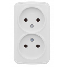 Минск Розетка 2-местная ОП 10А без заземления белая  EKF Basic  EGR10-102-10  EKF