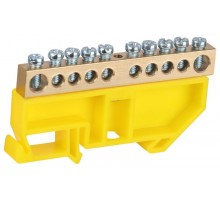 Шина  NO-224-95 PE земля на DIN-изоляторе ШНИ-8х12-10-Д-желтый  Б0062912  ЭРА