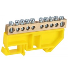 Шина  NO-224-95 PE земля на DIN-изоляторе ШНИ-8х12-10-Д-желтый  Б0062912  ЭРА