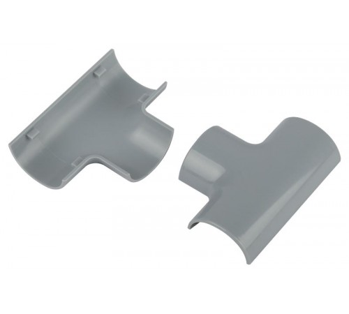 Т-образный угол  T-KK-30-13-F для полукруглого кабель-канала серый 30х13мм 2шт/комплект  Б0064914  ЭРА