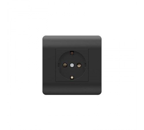 Розетка с/з со шторками, 16А, черный(NEW3-E)  431484  CHINT