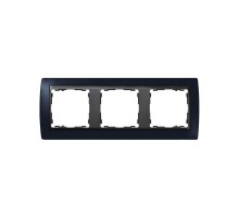 Simon 82 Рамка декоративная, 3 поста, S82, графит-графит  82832-32  Simon
