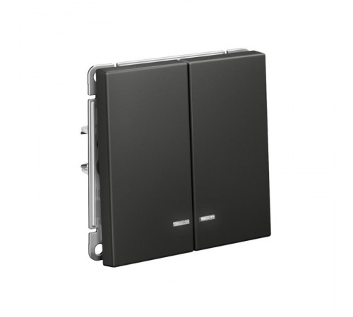 ArtGallery Базальт Выключатель 2-клавишный с подсветкой, сх.5а, 10АХ, механизм  GAL001453  SE