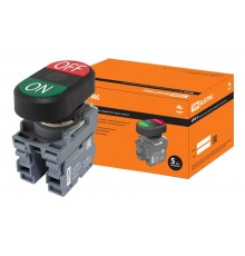 Кнопка двойная MPD3-11В (зеленая/красная) в сборе d22мм (ON/OFF)  SQ0747-0044  TDM