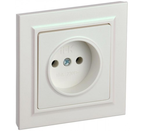 BRITE Розетка без заземления без шторок10А в сборе РСР10-1-0-БрЖ жемчуг  BR-R10-10-K36-F  IEK