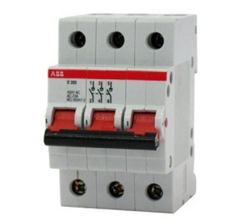 Рубильник 3 пол. E203r 80A рычаг красный  2CDE283001R0080  ABB