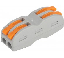 Клемма ЭРА серия 422 проходная 2 плюса с рычагом 0.08-4мм2 упаковка 50 шт   Б0057074  ЭРА