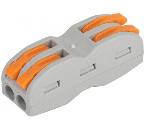 Клемма ЭРА серия 422 проходная 2 плюса с рычагом 0.08-4мм2 упаковка 50 шт   Б0057074  ЭРА