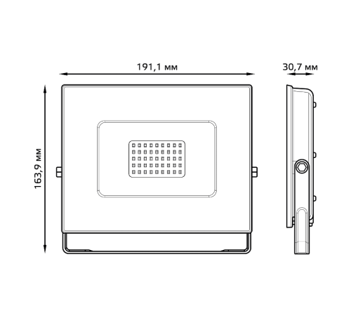 Прожектор светодиодный  Elementary 70W 4370lm IP65 6500К черный ПРОМО 1/10  613100370P  Gauss