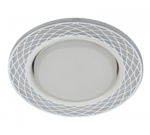 Светильник точечный встраиваемый DK LD37 WH/WH декор cо светодиодной подсветкой GX53, белый/белый  Б0037384  ЭРА