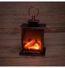 Светодиодный камин "Кантри" с эффектом живого огня 12х12х18,5 см, батарейки 3хАА (не в комплекте)  511-031  NEON-NIGHT