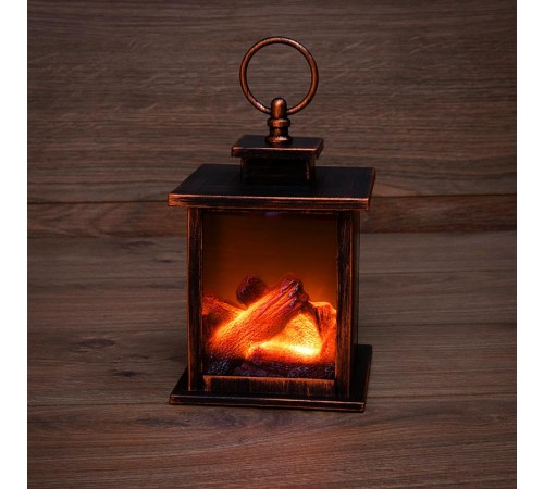 Светодиодный камин "Кантри" с эффектом живого огня 12х12х18,5 см, батарейки 3хАА (не в комплекте)  511-031  NEON-NIGHT