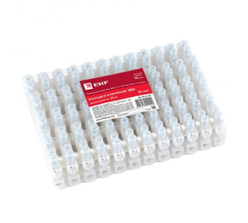 Клеммная колодка полиэтилен 2,5-10(16) мм2 30А 12 секций (уп. 10 шт.) EKF  plc-KK-16-30  EKF