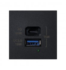 Simon Connect Зарядное устройство USB A+C 65W, 230В~, графит, K45, Connect  K126H-14  Simon