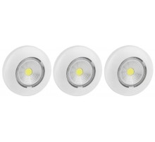 Светильник пушлайт (подсветка) 1хLED (COB) 3xAAA SB-502  Аврора белый (3 шт. в коробке)  Б0031041  ЭРА