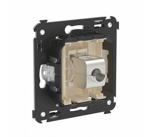 Компьютерная розетка RJ-45 без шторки в стену, кат.6А одинарная экранированная, "Avanti", "Ванильная дымка"  4405773  DKC