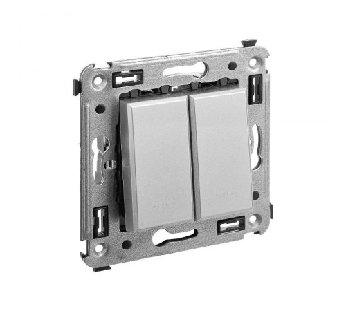 Кнопка двухклавишная в стену, "Avanti", "Закаленная сталь"  4404154  DKC