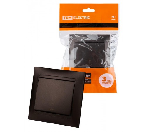 Кнопка звонковая 6А шоколад "Лама"  SQ1815-0508  TDM