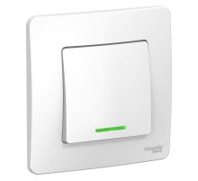 Blanca Белый С/У Выключатель 1-клавишный с подсветкой, 6А, 250B  BLNVS006111  SE