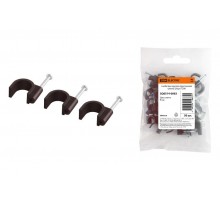 Скоба 8мм круглая пластиковая (венге) (50шт)  SQ0514-0083  TDM