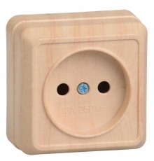 ОКТАВА сосна Розетка 1-местная О/У б/з 10А РС20-2-ОС ERO10-K03-10-DC  GENERICA