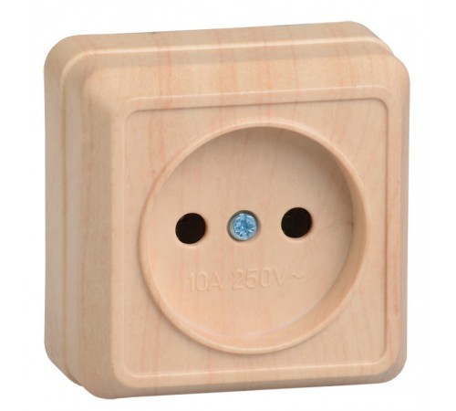 ОКТАВА сосна Розетка 1-местная О/У б/з 10А РС20-2-ОС ERO10-K03-10-DC  GENERICA