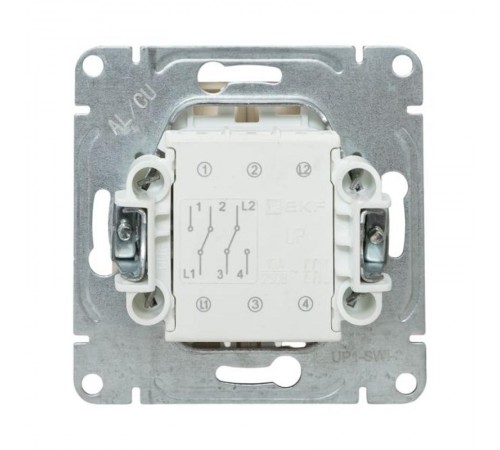 Механизм выключателя, двухклавишный, проходной, кремовый Эпика  UP1-SWI-21 EKF
