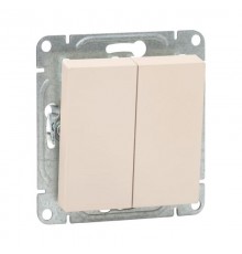 Механизм выключателя, двухклавишный, проходной, кремовый Эпика  UP1-SWI-21 EKF
