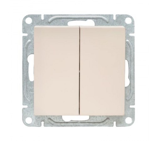 Механизм выключателя, двухклавишный, проходной, кремовый Эпика  UP1-SWI-21 EKF