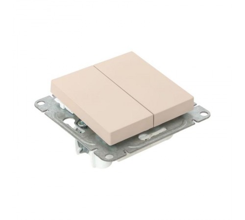 Механизм выключателя, двухклавишный, проходной, кремовый Эпика  UP1-SWI-21 EKF