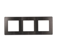 Рамка для розеток и выключателей серия 12 12-5103-12 на 3 поста, 12 сатин, графит  Б0052525  ЭРА
