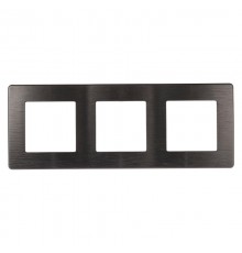Рамка для розеток и выключателей серия 12 12-5103-12 на 3 поста, 12 сатин, графит  Б0052525  ЭРА