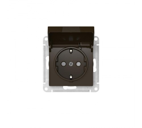 AtlasDesign Мокко Розетка с заземлением со шторками с крышкой, 16А,IP20,механизм, быстрозажимные клеммы  ATN000646S  SE