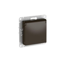 AtlasDesign Мокко Розетка с заземлением со шторками с крышкой, 16А,IP20,механизм, быстрозажимные клеммы  ATN000646S  SE