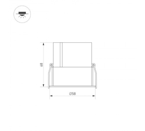 Светильник MS-ATLAS-BUILT-R58-10W Warm3000 (WH-WH, 35 deg, 230V)  037183  Arlight